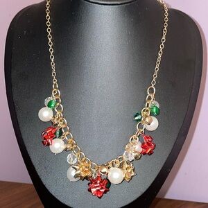 Elegant Gold and Multicolor Charm Necklace